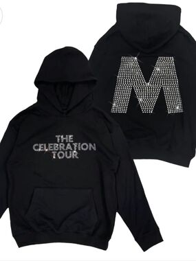 Adonna Black Hoodie with Red Logo Detail